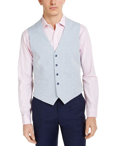 Seersucker Waistcoat Casual Style 