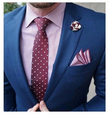 Burgundy Tie & Pink Shirt