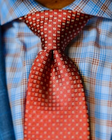 Burgundy & Silver Geometric Foulard Silk Tie For Work