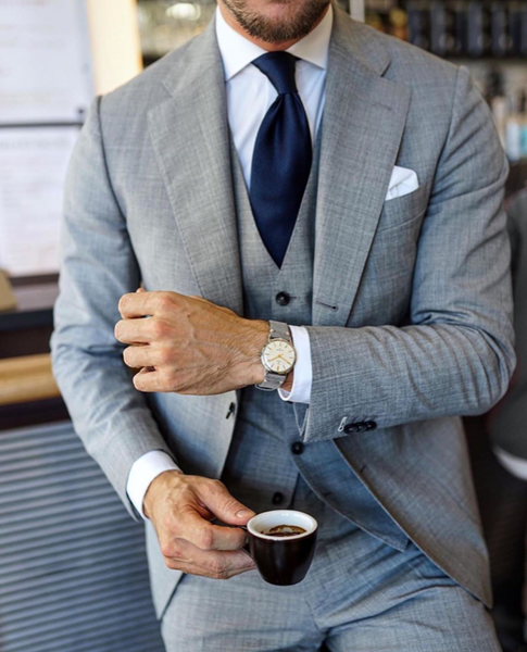 Navy Blue Silk Tie For Work