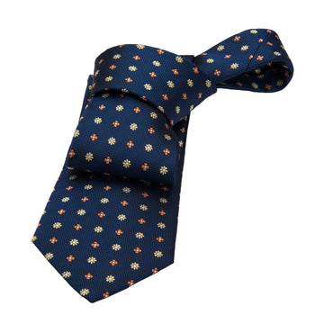 Midnight blue and amaranth silk tie