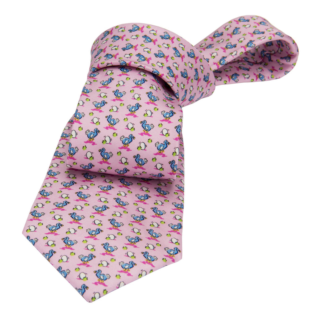Home › Montauk Ducks Silk Tie, Pink / Blue