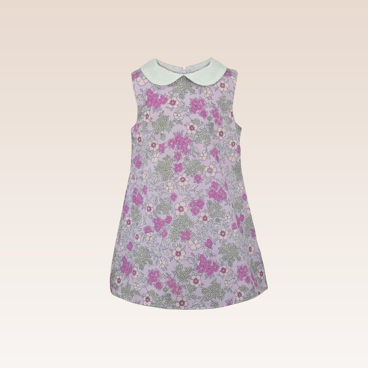 Ellaine Girls Printed Floral Navy Shift Dress with Collar – Periwinkle