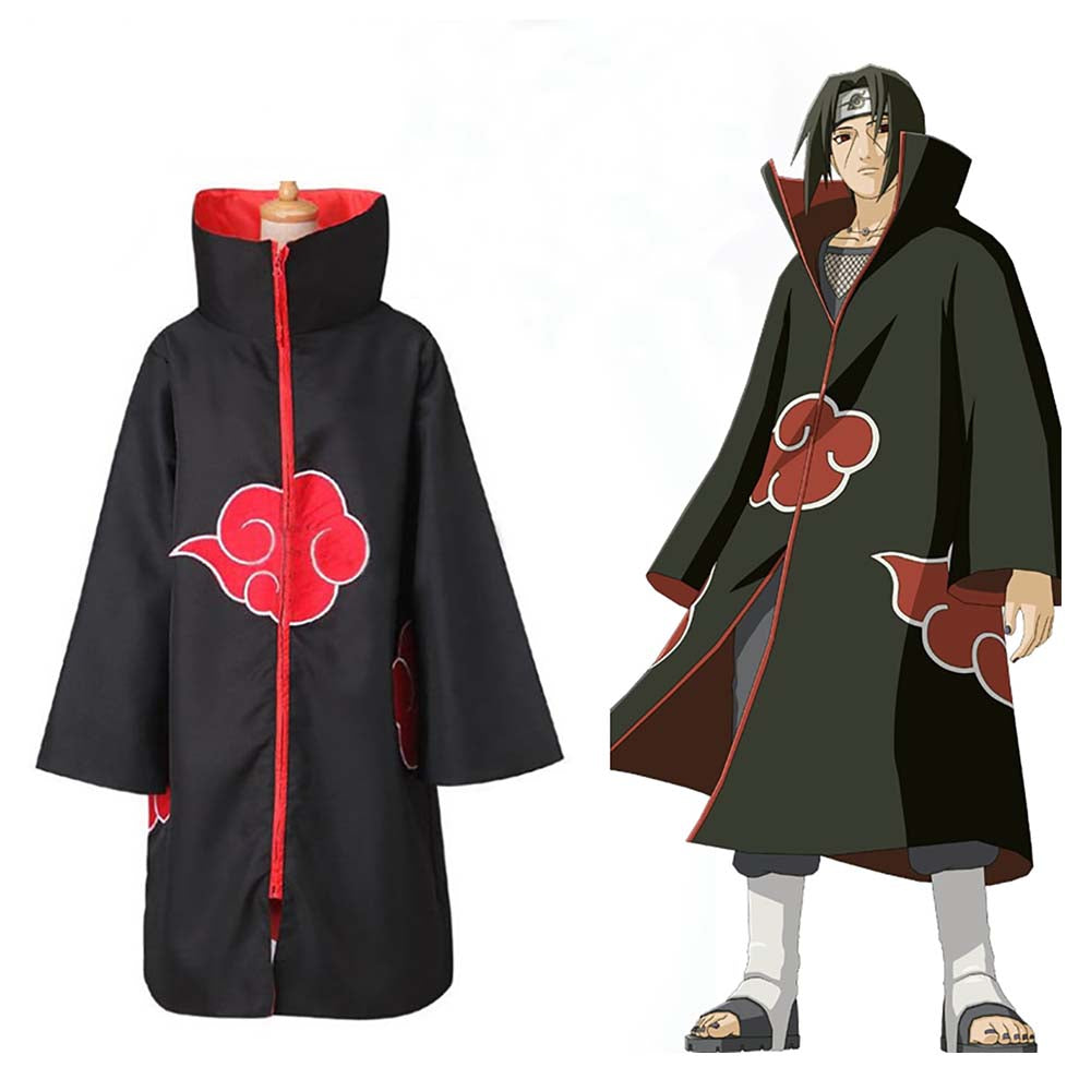 Anime Naruto Uchiha Itachi Cool Akatsuki Cloak Halloween Cosplay Costu.