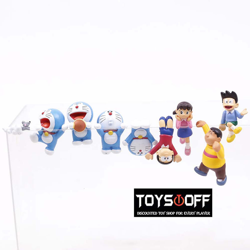 Doraemon Putitto Series Cartoon Kawaii Mini Action Figure Model Toy 8p