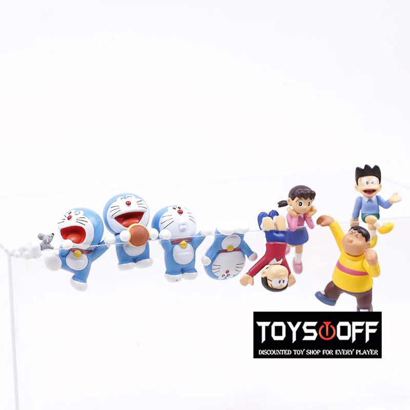 Doraemon Putitto Series Cartoon Kawaii Mini Action Figure Model Toy 8p