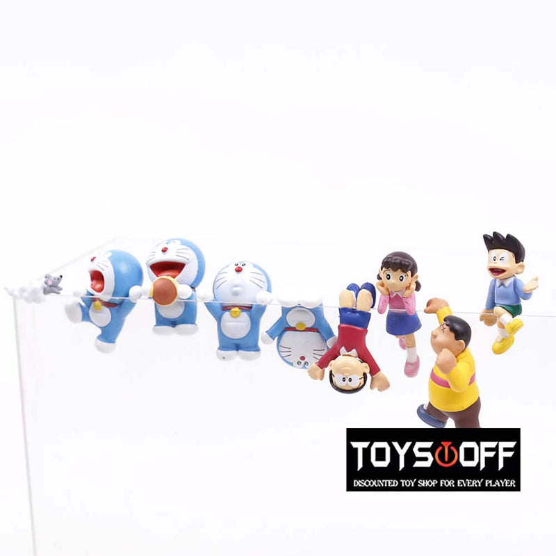 Doraemon Putitto Series Cartoon Kawaii Mini Action Figure Model Toy 8p