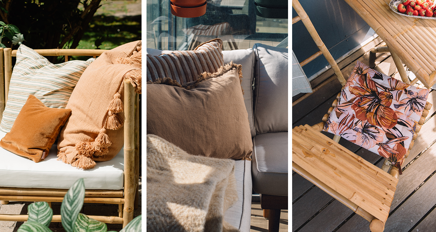 Bohemian mood with plenty of pillows and textiles