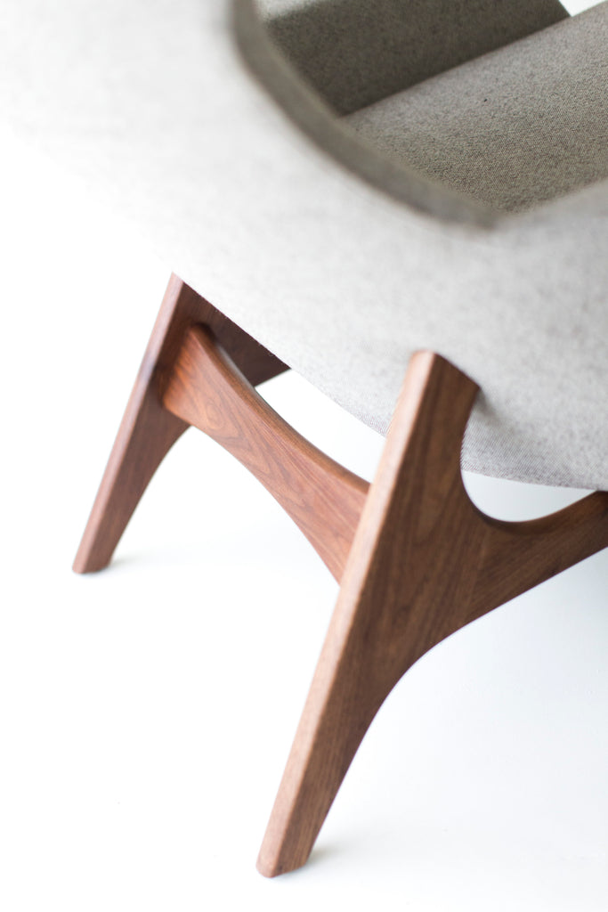 Craft Associates Modern Wingback Chairs - 1407 - In Grey Wool Fabric 09