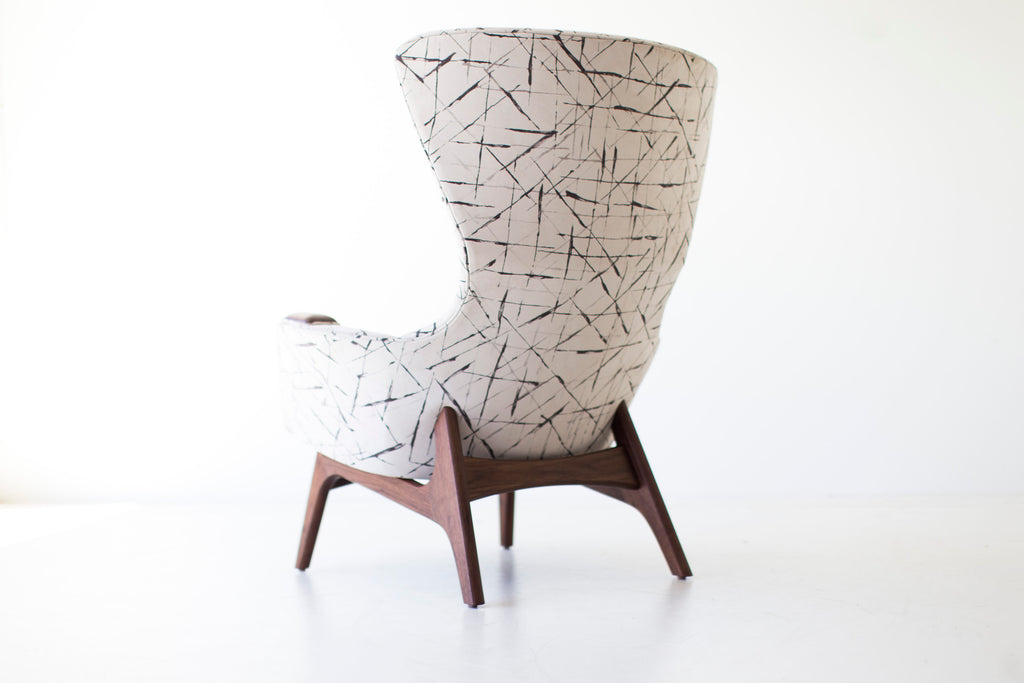 Modern Wingback Chair - 1406 - In Leather "Milkshake" 05