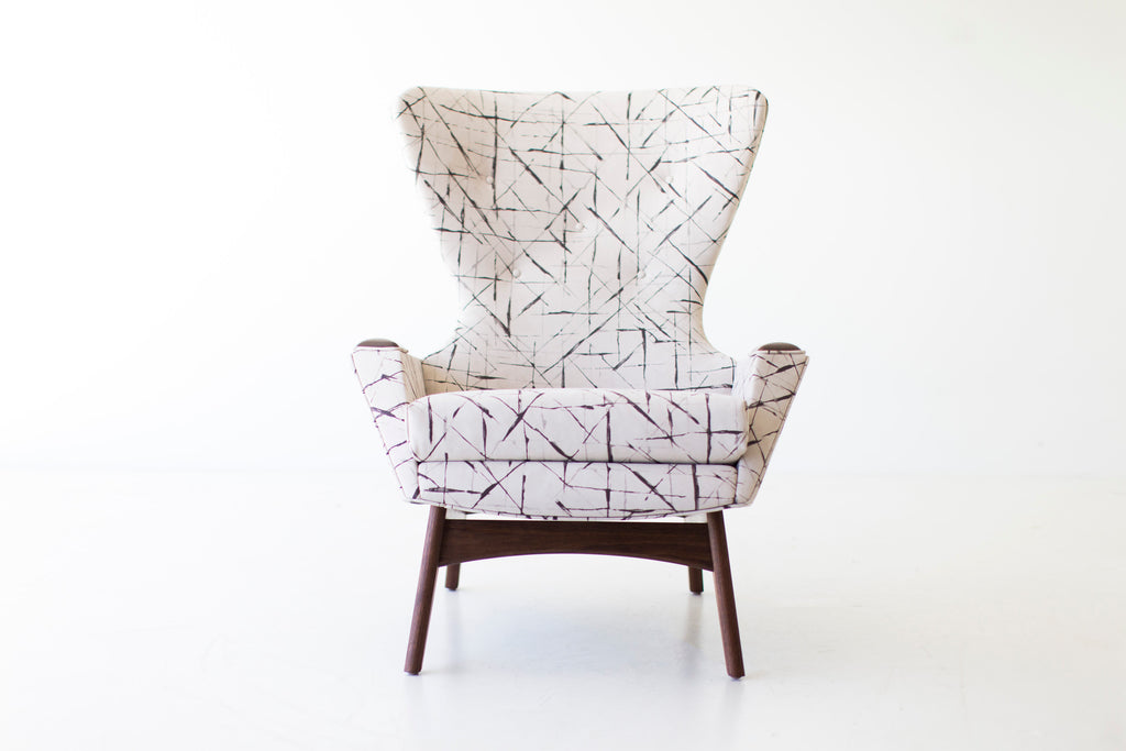 Modern Wingback Chair - 1406 in Leather "Milkshake" 06