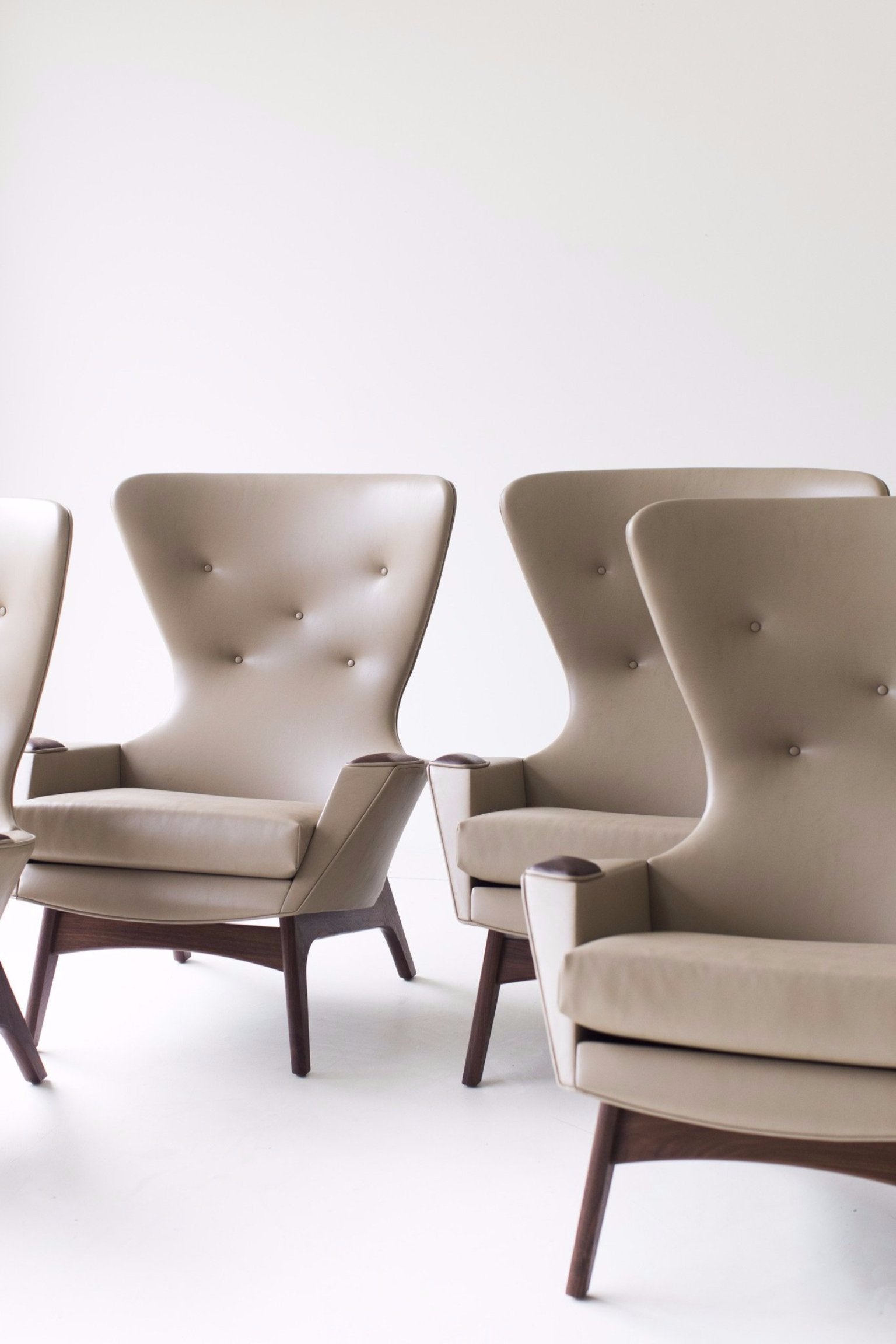 contemporary leather wingback chair