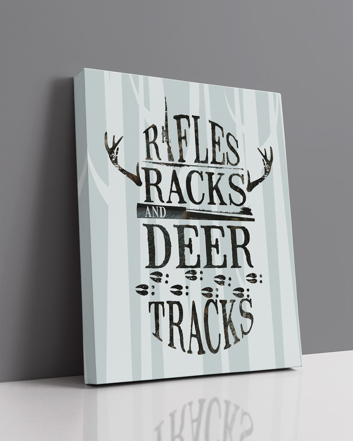 Rifles, Racks and Deer Tracks - Hunting Decor - Hunting Wall Art Decor - Gifts for Hunters - Rustic Hunting Cabin Decor - Farmho - Govivo product image