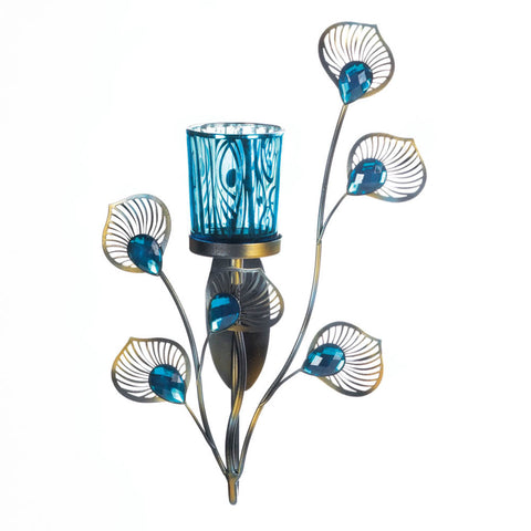 Peacock Inspired Single Sconce