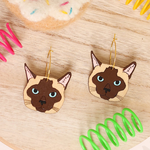 Siamese Cat Earrings