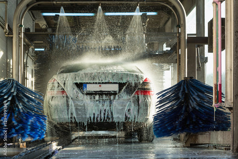 car going through car wash