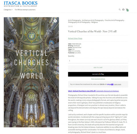 Book, travel, sale, Christmas, gift, Itasca, read, churches, photo, photography