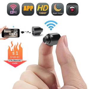 1080P HD WiFi Mini Camera Home Baby Monitor Indoor Pet Safety Security Night Vision IP Cam Audio SD Card Slot Video Camcorder - Puppeez Matter