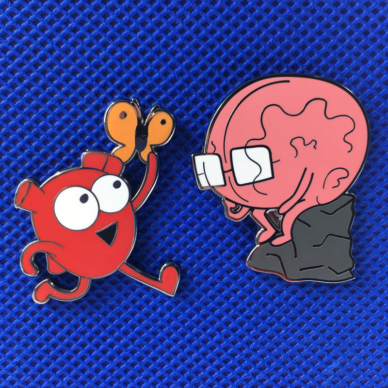 Heart And Brain Enamel Pin Set – The Awkward Store