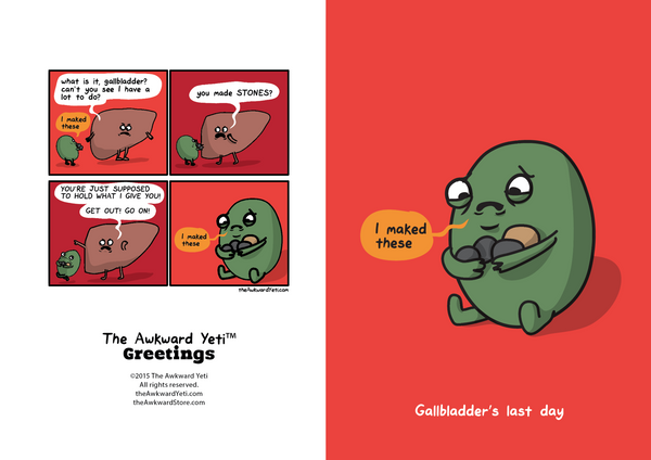 Sad Gallbladder Greeting Card – the Awkward Store