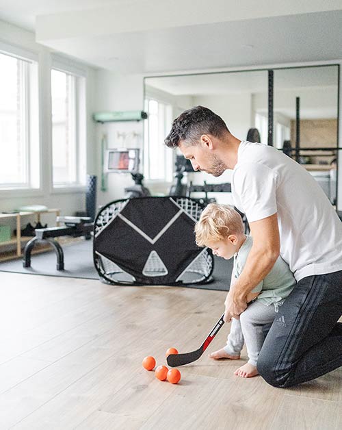 Mini stick and knee hockey target fun for the family