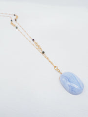 Blue Lace Drop Necklace
