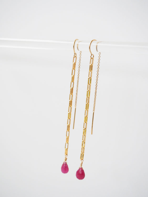 Ruby Threader Earrings