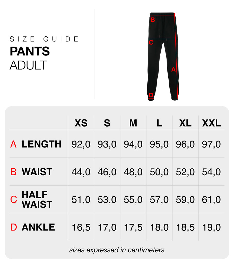 Size guide pants | Phobia Archive