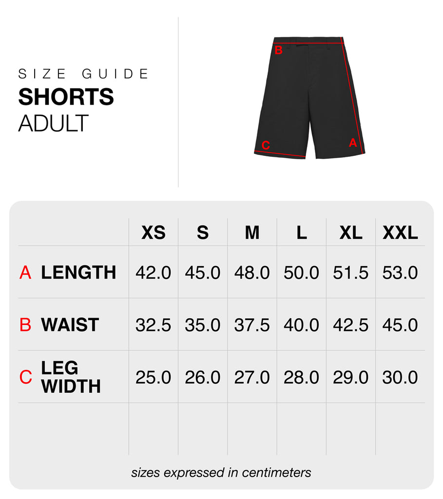 Size Guide Shorts | Phobia Archive – Phobia Archive | VOS