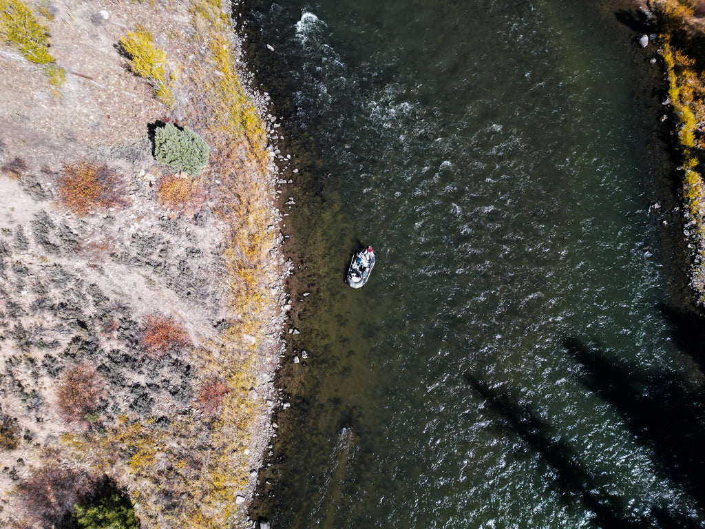 Bird's Eye View of Raft Fly Fishing in Colorado