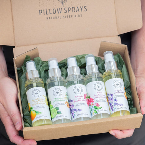 A natural range of sleep aids from Pillowsprays - featuring the best essential oils to help sleep