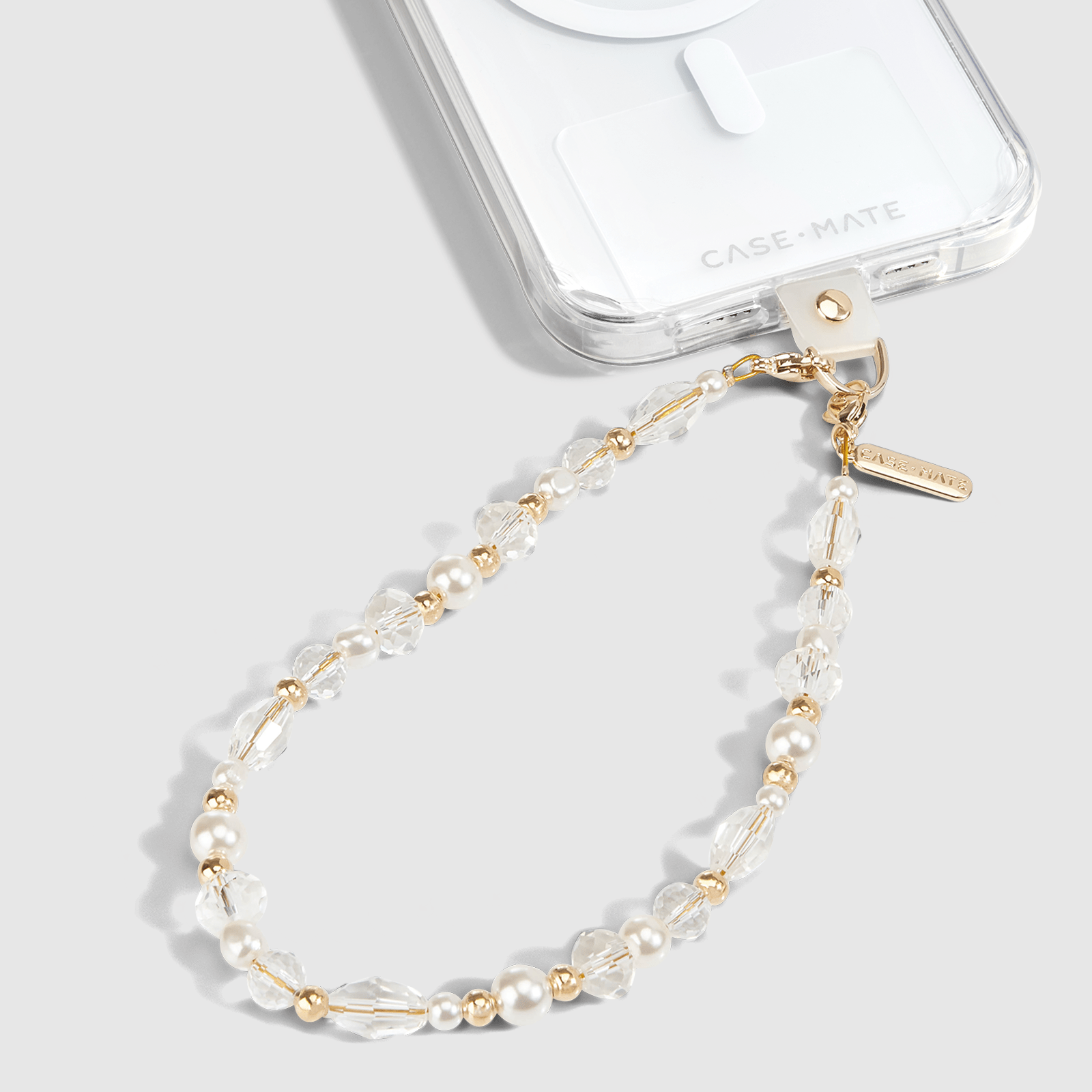 Photos - Case Case-Mate Crystal Pearl Gold Phone Charm 