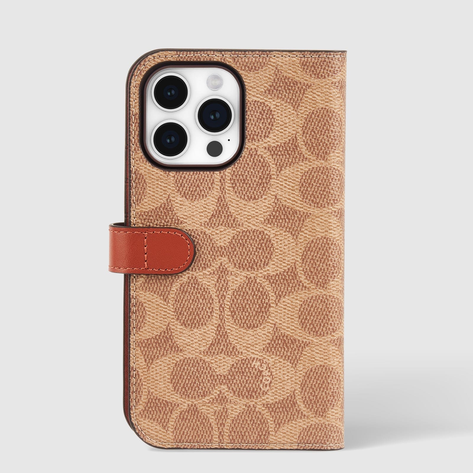 Photos - Case Coach Folio Signature Tan - iPhone 15 Pro Max 