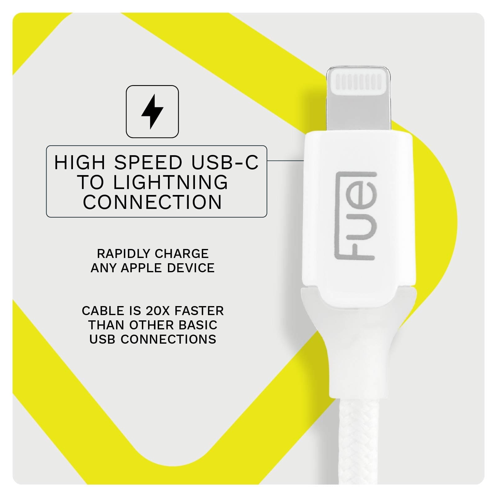 FUEL 2m Lightning to USB C Braided Cable