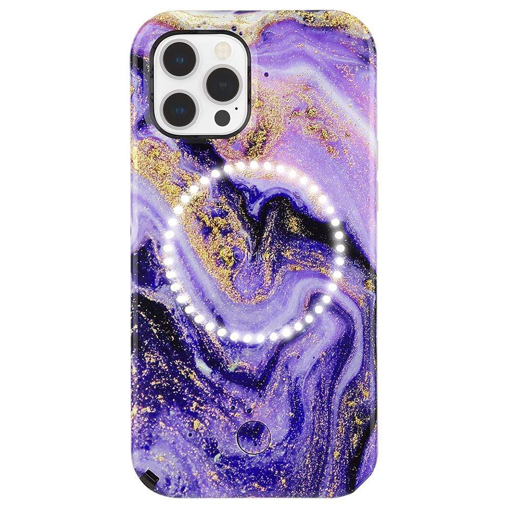 Halo Gold Glitter Purple Marble - iPhone 12 Pro Max