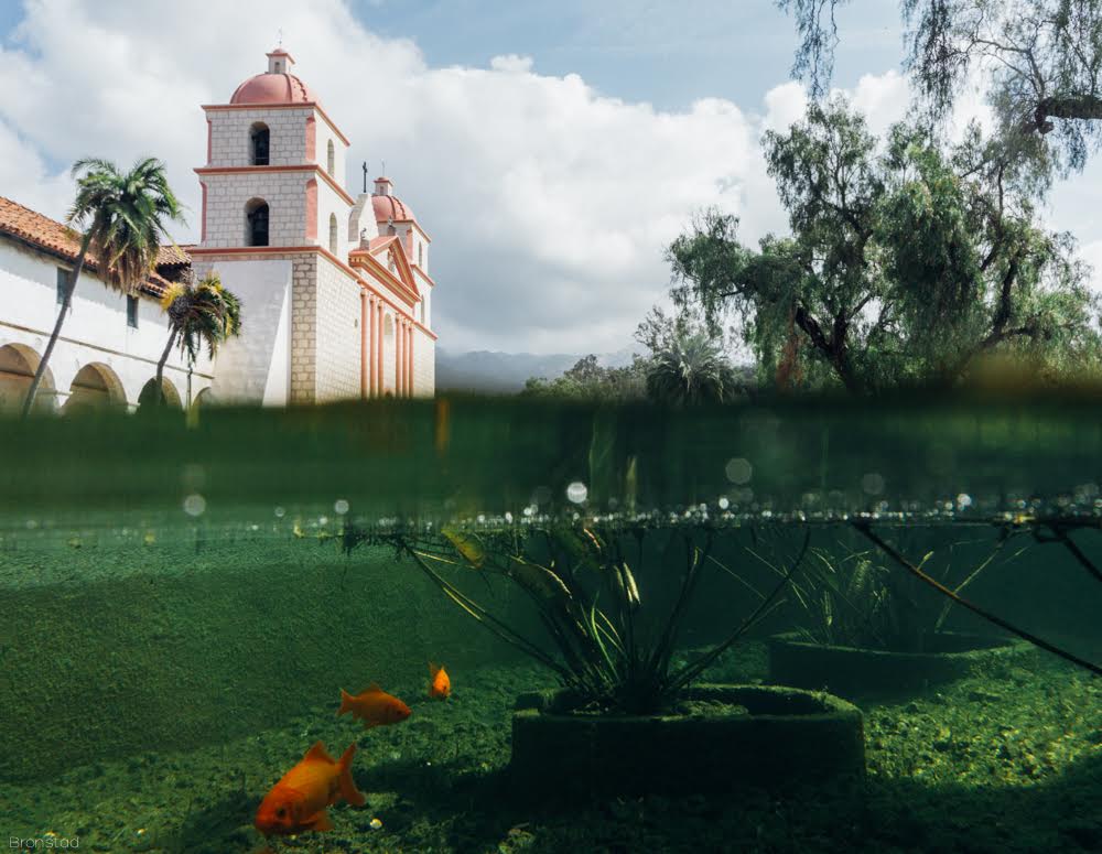Santa Barbara Mission and Fountain // Blake Bronstad Photography
