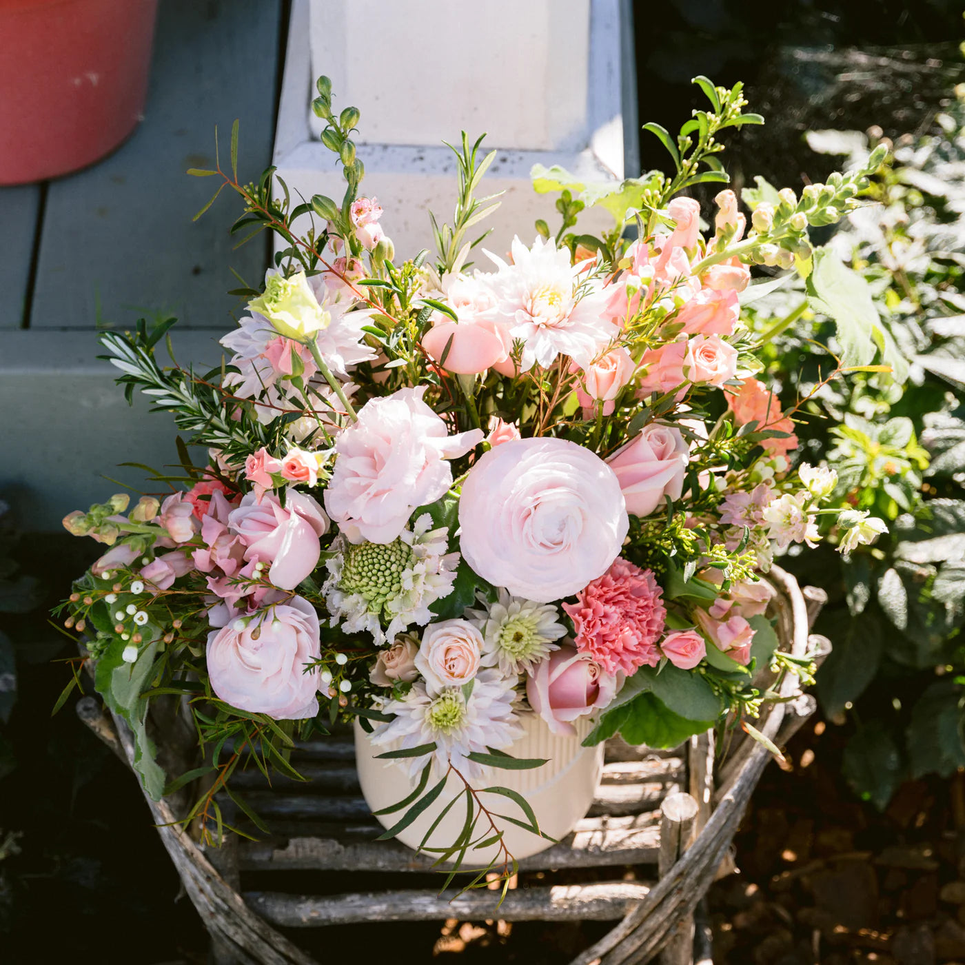 Blushing beauty valentines day flowers outside