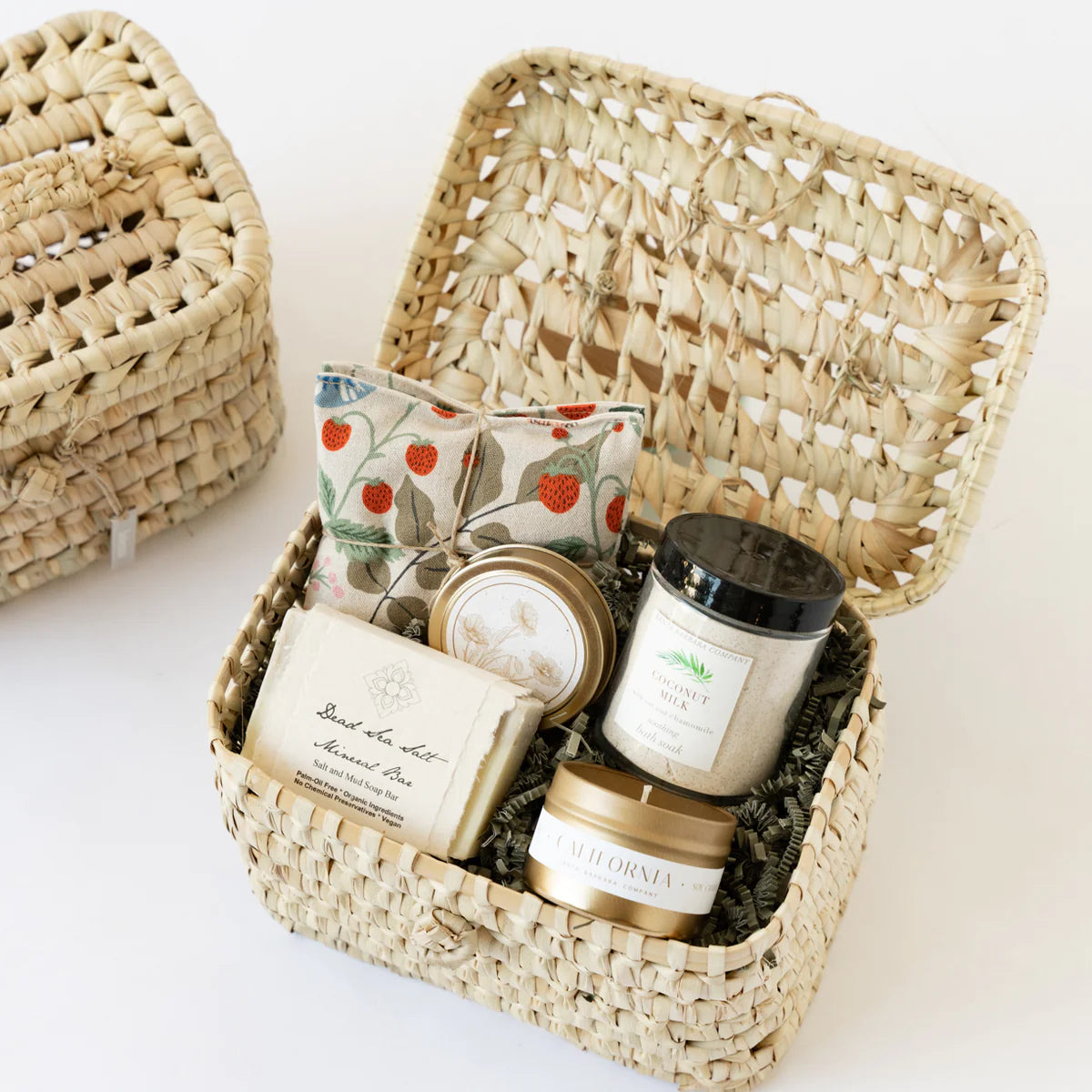 Golden sun gift basket in reusable basket