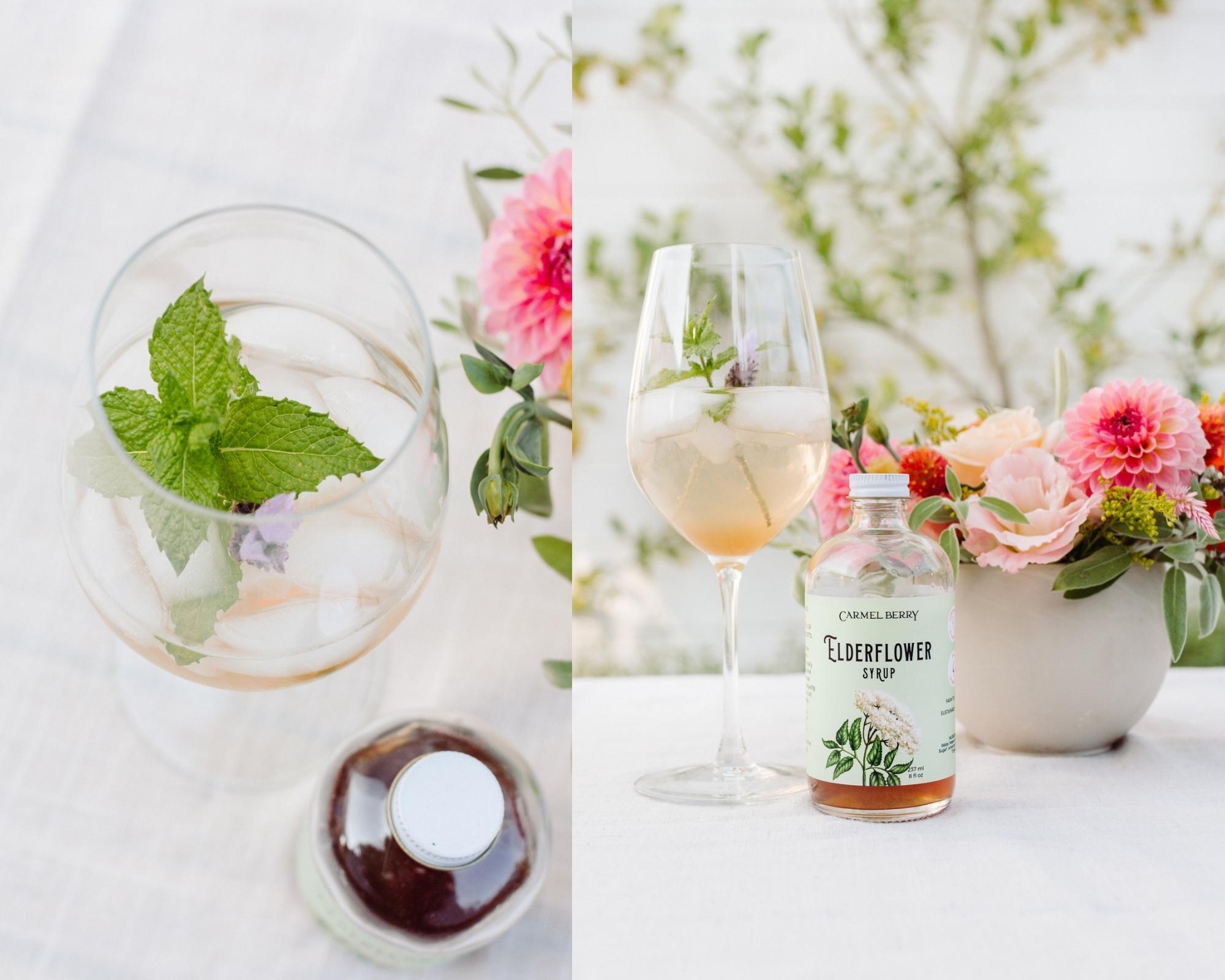 Elderflower syrup in a carefully crafted cocktail