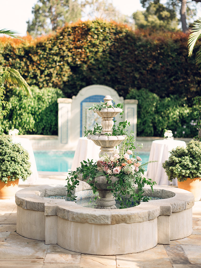 Decorated Fountain Wedding | Montecito Estate Wedding