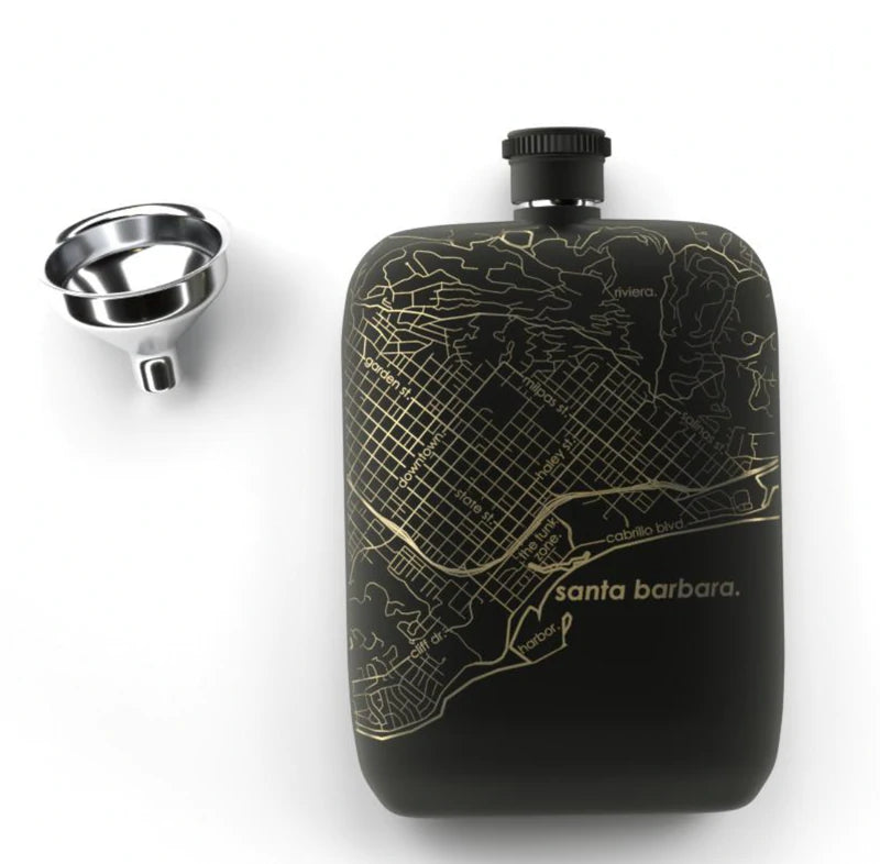 Santa Barbara map flask