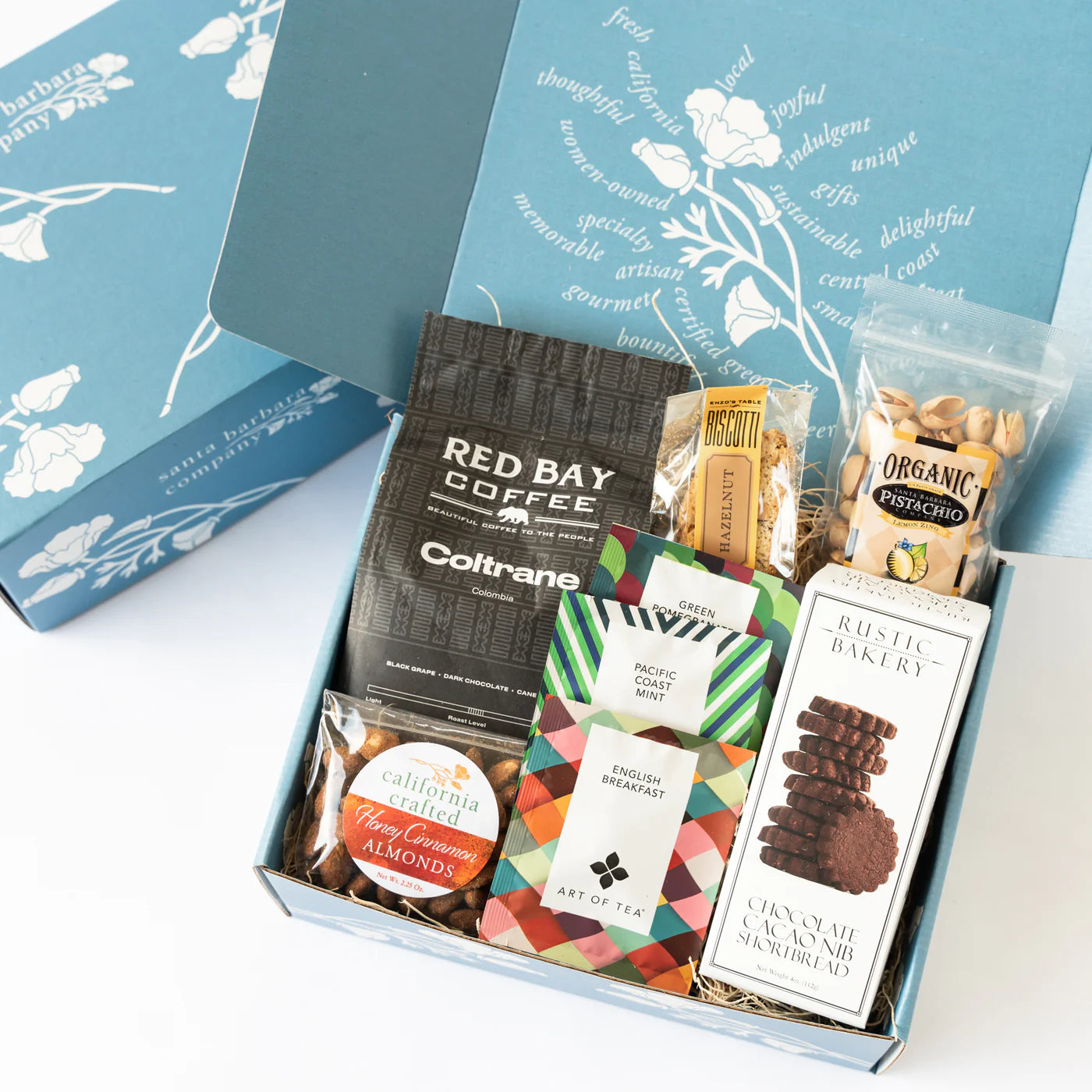 Coffee and tea gift box in sustainable mailer box