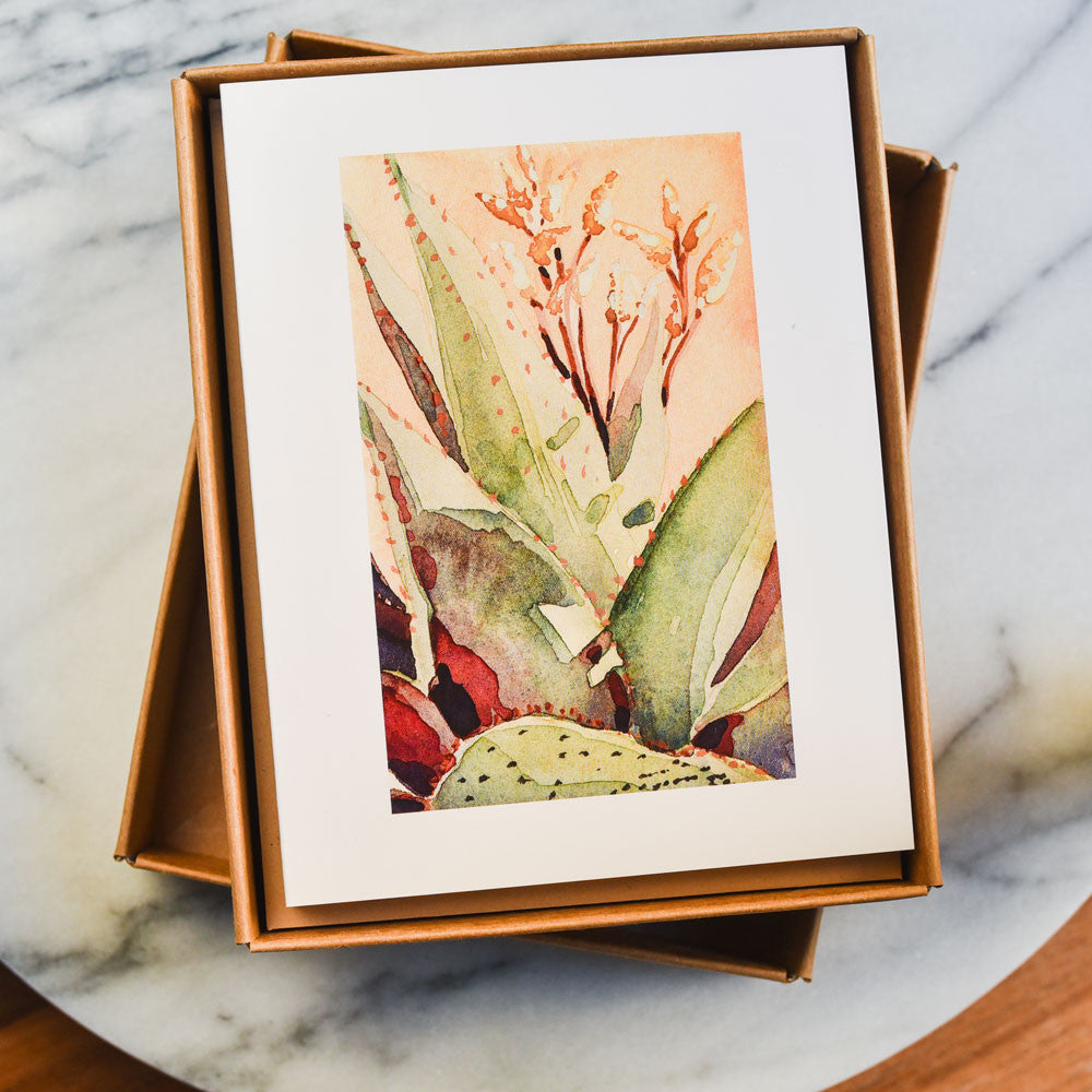 Santa Barbara Aloe Note Cards | Watercolors by Karin Shelton - Santa ...