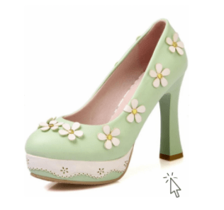 Chaussures Pin-Up Vertes