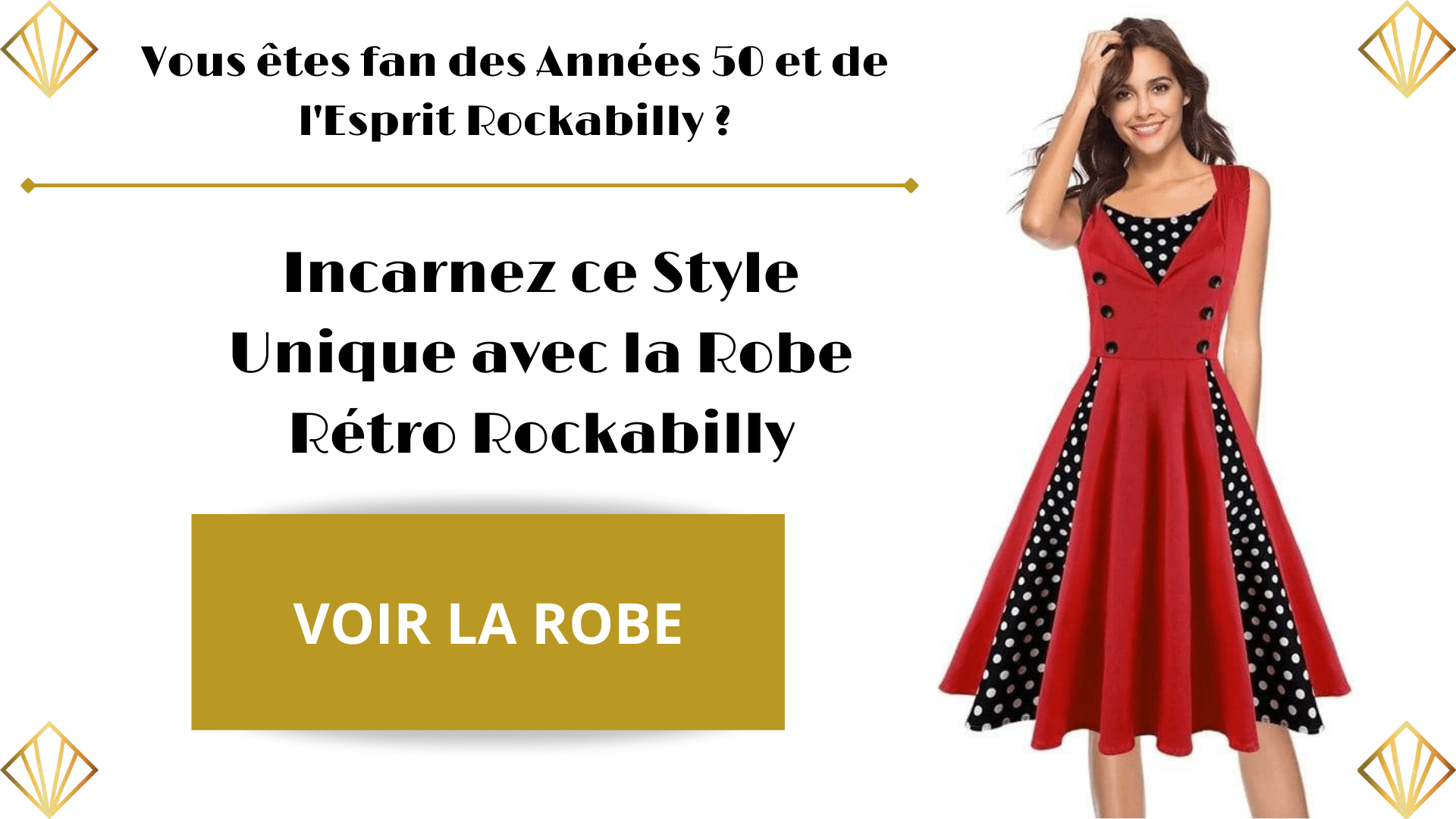 Robe Rétro Rockabilly Années 50 Vintage-Dressing