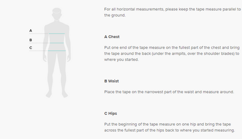 Athletic Tshirts size guide - body measurements