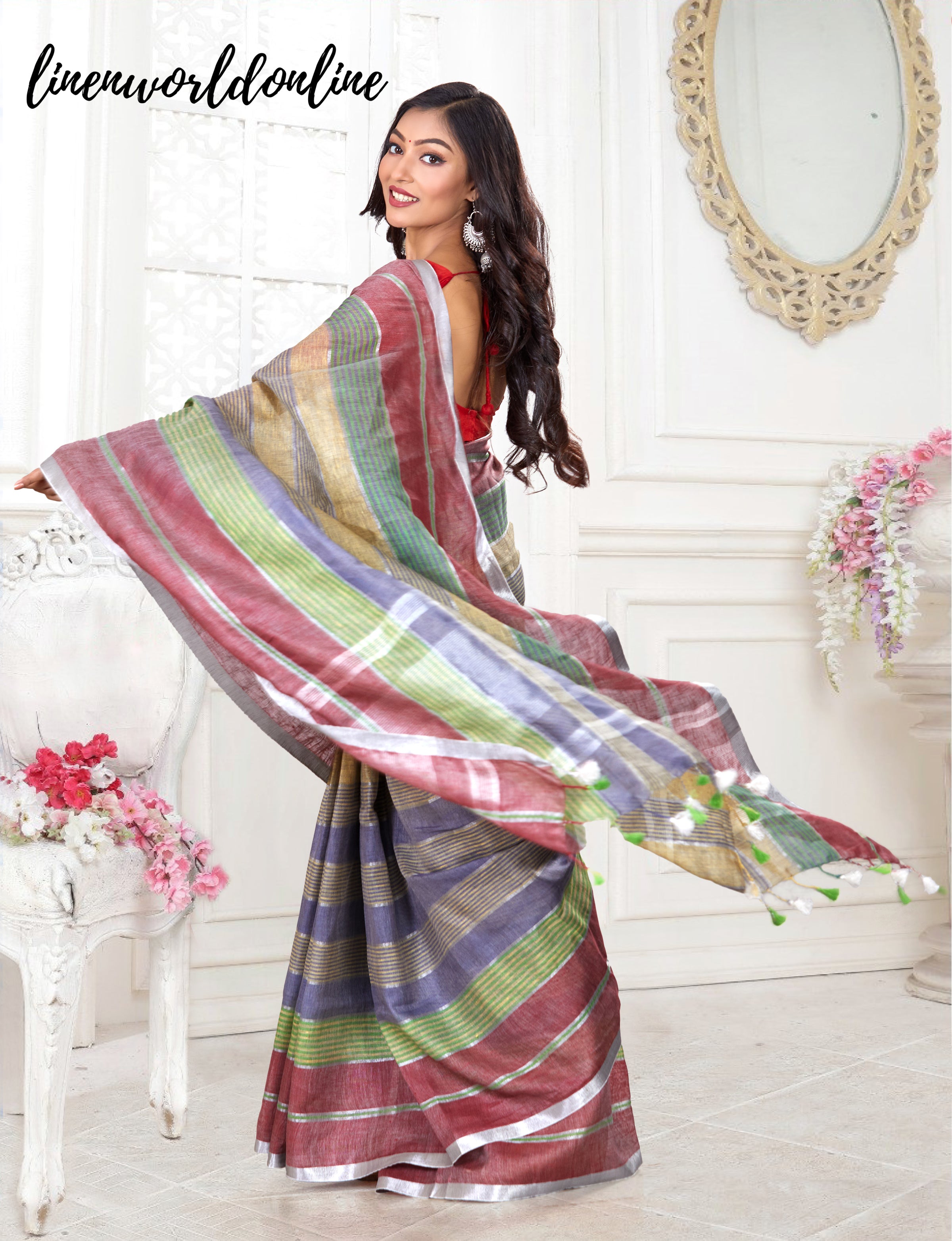 New Design Launch Pure Linen SAREE at Rs.650/Piece in surat offer by kala  boutique creation