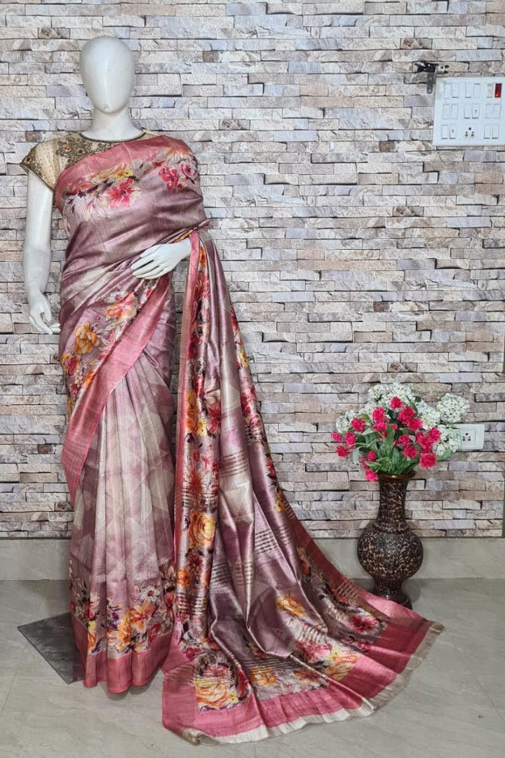 Find Semi Ghicha Silk Batik Printed Saree by SAAD CREATIONS near me |  Champanagar, Bhagalpur, Bihar | Anar B2B Business App