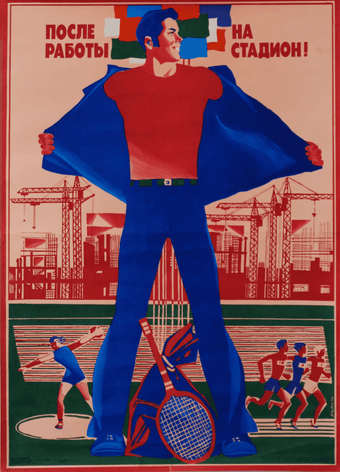 Original Vintage Soviet Sport Poster Sports To The Masses USSR Running  Athletics For Sale at 1stDibs