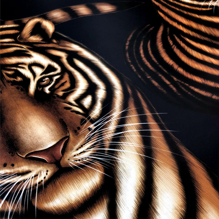 Charlotte Jade Luxury, Hand Drawn, Bespoke Tiger Tiger Wallpaper